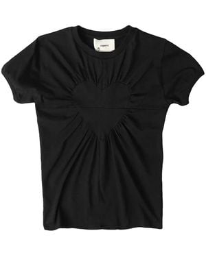 Coperni ハート ギャザーtシャツ - ブラック