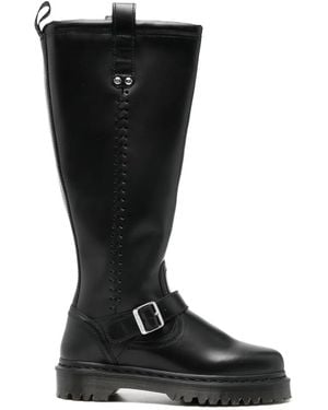 Dr. Martens Anistone Laarzen Met Ronde Neus En Gesp - Zwart