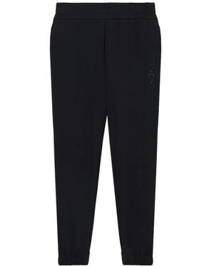 ARMANI EXCHANGE Rhinestone-Logo Track Pants - Black