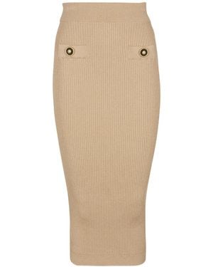Balmain リブ スカート - ナチュラル
