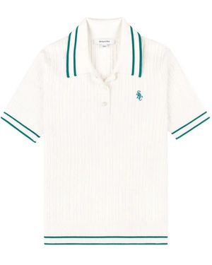 Sporty & Rich Cable-Knit Polo Shirt - White