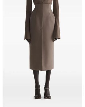 Mugler Falda Con Detalle De Corsé - Neutro