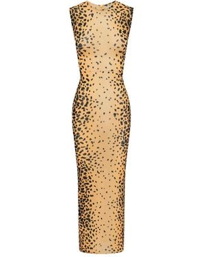 Alex Perry Sleeveless Mesh Midi Dress - Metallic