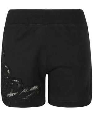 Ermanno Scervino Lace Appliqué Shorts - Black
