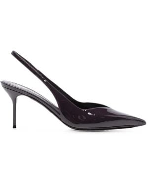 Paris Texas Lidia Patent-Finish Slingback Pumps - White