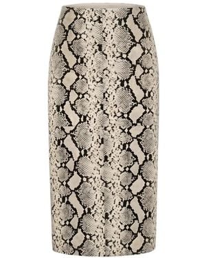 Rohe Snakeskin-Effect Midi Skirt - White