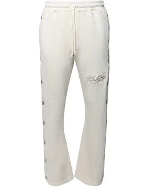 HELLSTAR Mirrorface Logo-Embroidered Trousers - Grey