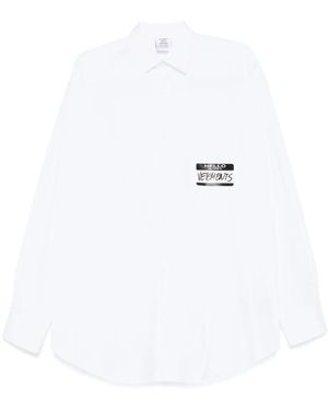 Vetements Camicia Con Stampa - Bianco