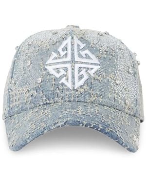 GUAPI Distressed Embroidered Cap - Blue