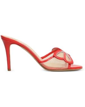 Fabio Rusconi Bow-Detail Mesh Mules - Pink