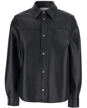 Grifoni Leather Patch-Pocket Jacket - Black