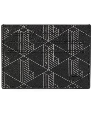 Lacoste Monogram Noir Gris Cardholder - Black