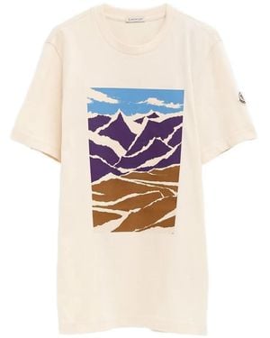 Moncler Mountain-print Cotton T-shirt - ブルー