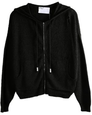 Paly Hollywood Distressed Zip-Up Hoodie - Black