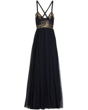 Giambattista Valli Tulle Beaded Bow Gown - Black