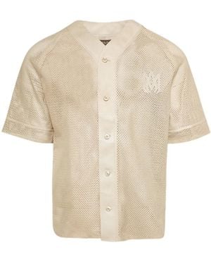 Amiri Ma Perforated Leather Shirt - Natural