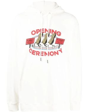 Opening Ceremony Logo-Print Cotton Hoodie - White