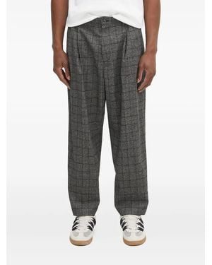 Neighborhood Pleated Checked Pants - Gray