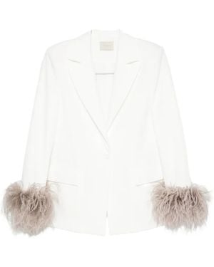 The Archivia Feather-Cuff Blazer - White