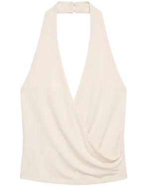 Reformation Lois Halterneck Wrap Top - White