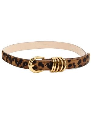 DEHANCHE Leopard-Print Calf-Hair Belt - White