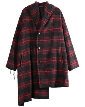 Y's Yohji Yamamoto Manteau À Motif Tartan - Red
