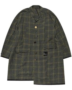 Undercover Checked Pocket Coat - Green
