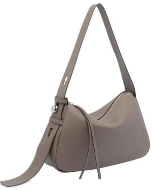 Tory Burch Romy Zip-Fastening Leather Shoulder Bag - Gray