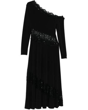 Nissa Lace Insert Midi Dress - Black
