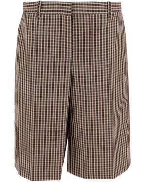 Jil Sander Shorts A Quadri - Marrone