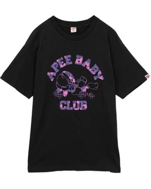 AAPE BY A BATHING AP Apee Baby Club Printed T-Shirt - Black