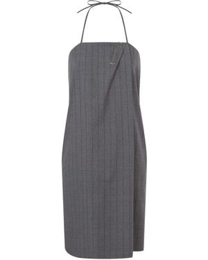Moschino Pinstripe Mini Dress - Gray
