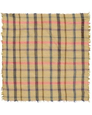 Bimba Y Lola Ocher Checked Shawl - Metallic