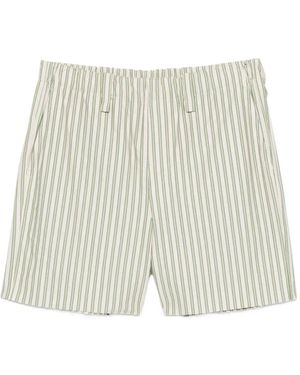 Issey Miyake Vertical-Stripe Shorts - White