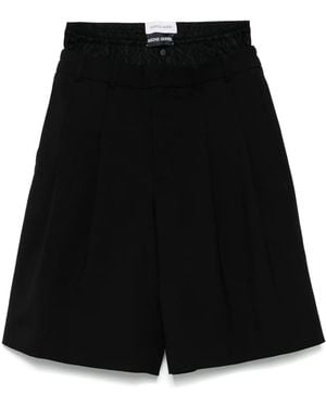 Marine Serre Twill Shorts - Black