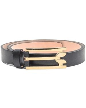 Victoria Beckham Logo Solid Belt - White
