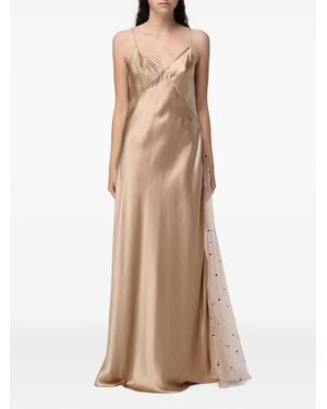 CRI.DA Elba Polka-Dot Panel Maxi Dress - Natural