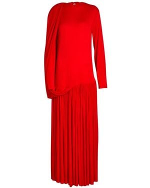 Calvin Klein Sara Draped Fine-Knit Maxi Dress - Red