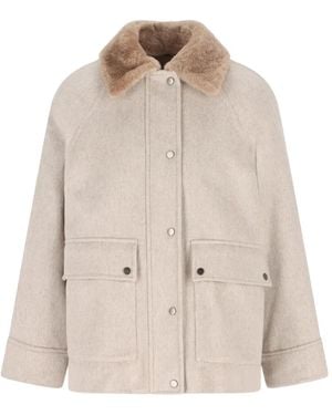 Brunello Cucinelli ラグランスリーブ ウールジャケット - ナチュラル