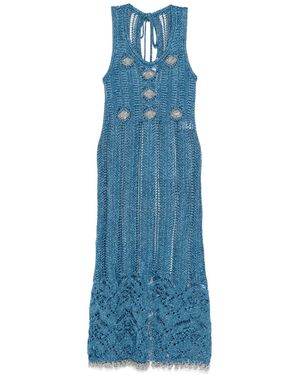 Rabanne Lurex-Knit Midi Dress - Blue