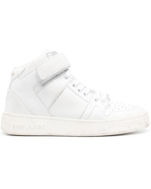 Saint Laurent Prsx Gerafelde Leren Sneakers - Wit