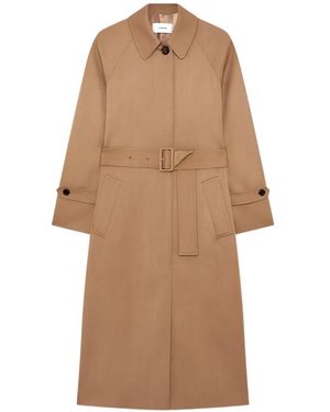 Lardini Belted Wool Trench Coat - Natural