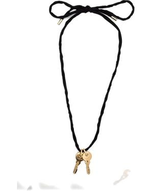 Carven Key-Charm Necklace - Black