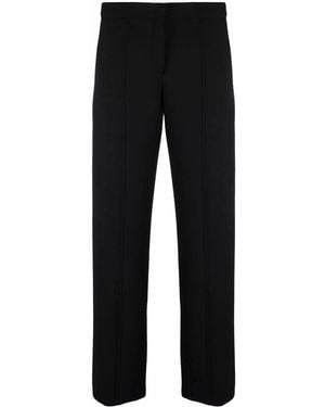 Ferragamo High-waisted Wool Blend Trousers - Black
