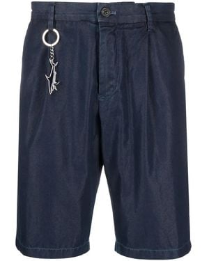 Paul & Shark Logo-Charm Denim Bermuda Shorts - Blue