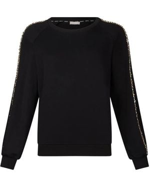 Liu Jo Rhinestone-Embellished Crew-Neck Sweatshirt - Black