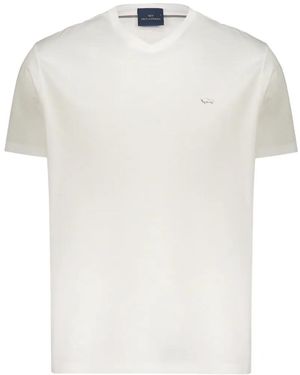 Paul & Shark Logo-Embroidered V-Neck T-Shirt - White