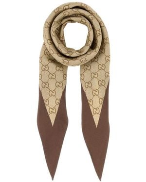 Gucci Seidenschal Mit Print - Mettallic