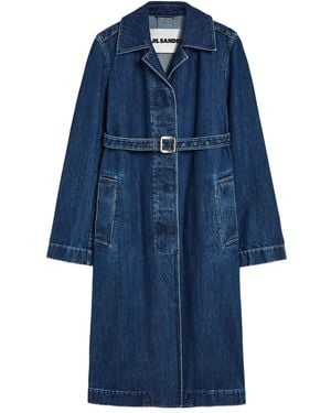 Jil Sander デニム トレンチコート - ブルー