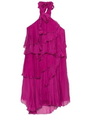 Dixie Ruffled Halterneck Dress - Pink